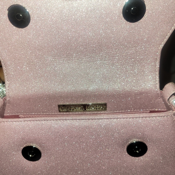 MACH & MACH Glittery Pink Shoulder Bag with Silver Details - Picture 5 of 5